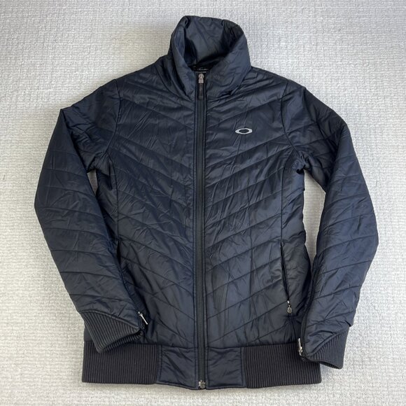 Oakley Women’s Size Small Quilted Lightweight Puffer Ski Jacket Black - Picture 1 of 14